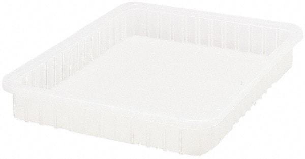 Quantum Storage - Clear Polypropylene Dividable Container - Stacking, 22-1/2" Long x 17-1/2" Wide x 3" High - Exact Tool & Supply