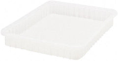 Quantum Storage - Clear Polypropylene Dividable Container - Stacking, 22-1/2" Long x 17-1/2" Wide x 3" High - Exact Tool & Supply
