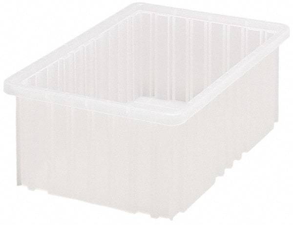 Quantum Storage - Clear Polypropylene Dividable Container - Stacking, 16-1/2" Long x 10.9" Wide x 6" High - Exact Tool & Supply