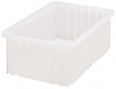 Quantum Storage - Clear Polypropylene Dividable Container - Stacking, 16-1/2" Long x 10.9" Wide x 6" High - Exact Tool & Supply