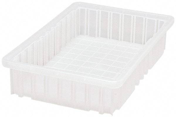 Quantum Storage - Clear Polypropylene Dividable Container - Stacking, 16-1/2" Long x 10.9" Wide x 3-1/2" High - Exact Tool & Supply