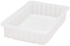 Quantum Storage - Clear Polypropylene Dividable Container - Stacking, 16-1/2" Long x 10.9" Wide x 3-1/2" High - Exact Tool & Supply