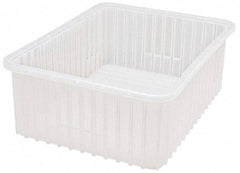 Quantum Storage - Clear Polypropylene Dividable Container - Stacking, 22-1/2" Long x 17-1/2" Wide x 8" High - Exact Tool & Supply