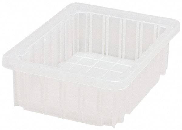 Quantum Storage - Clear Polypropylene Dividable Container - Stacking, 10.9" Long x 8.3" Wide x 3-1/2" High - Exact Tool & Supply