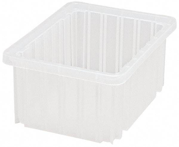 Quantum Storage - Clear Polypropylene Dividable Container - Stacking, 10.9" Long x 8.3" Wide x 5" High - Exact Tool & Supply