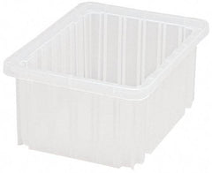 Quantum Storage - Clear Polypropylene Dividable Container - Stacking, 10.9" Long x 8.3" Wide x 5" High - Exact Tool & Supply