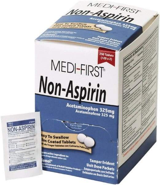 Medique - Original Flavor Medi-First Non-Aspirin Tablets - Headache & Pain Relief - Exact Tool & Supply