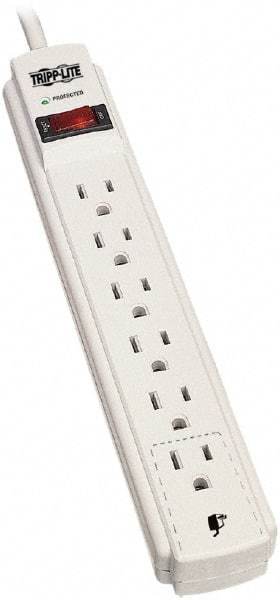 Tripp-Lite - 6 Outlets, 120 VAC15 Amps, 15' Cord, Power Outlet Strip - Floor, Keyhole Mount, 5-15 NEMA Configuration, 1.23" Strip - Exact Tool & Supply