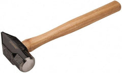 Paramount - 3 Lb Head Blacksmith's Hammer - 14-1/2" OAL, 12" Long Wood Handle, 2-1/4" Face Diam - Exact Tool & Supply