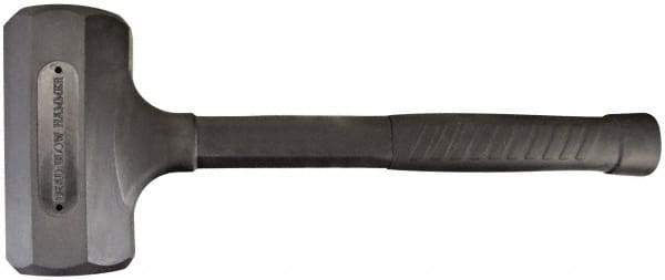 Paramount - 52 oz Head 2-1/8" Face Diam Rubber Dead Blow Hammer - 14-5/8" OAL, Rubber-Covered Steel Handle - Exact Tool & Supply