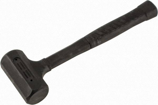 Paramount - 18 oz Head 1-1/2" Face Diam Rubber Dead Blow Hammer - 11-1/4" OAL, Rubber-Covered Steel Handle - Exact Tool & Supply