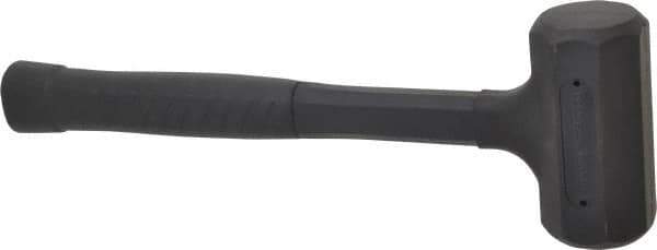Paramount - 37 oz Head 1-3/4" Face Diam Rubber Dead Blow Hammer - 13-3/4" OAL, Rubber-Covered Steel Handle - Exact Tool & Supply