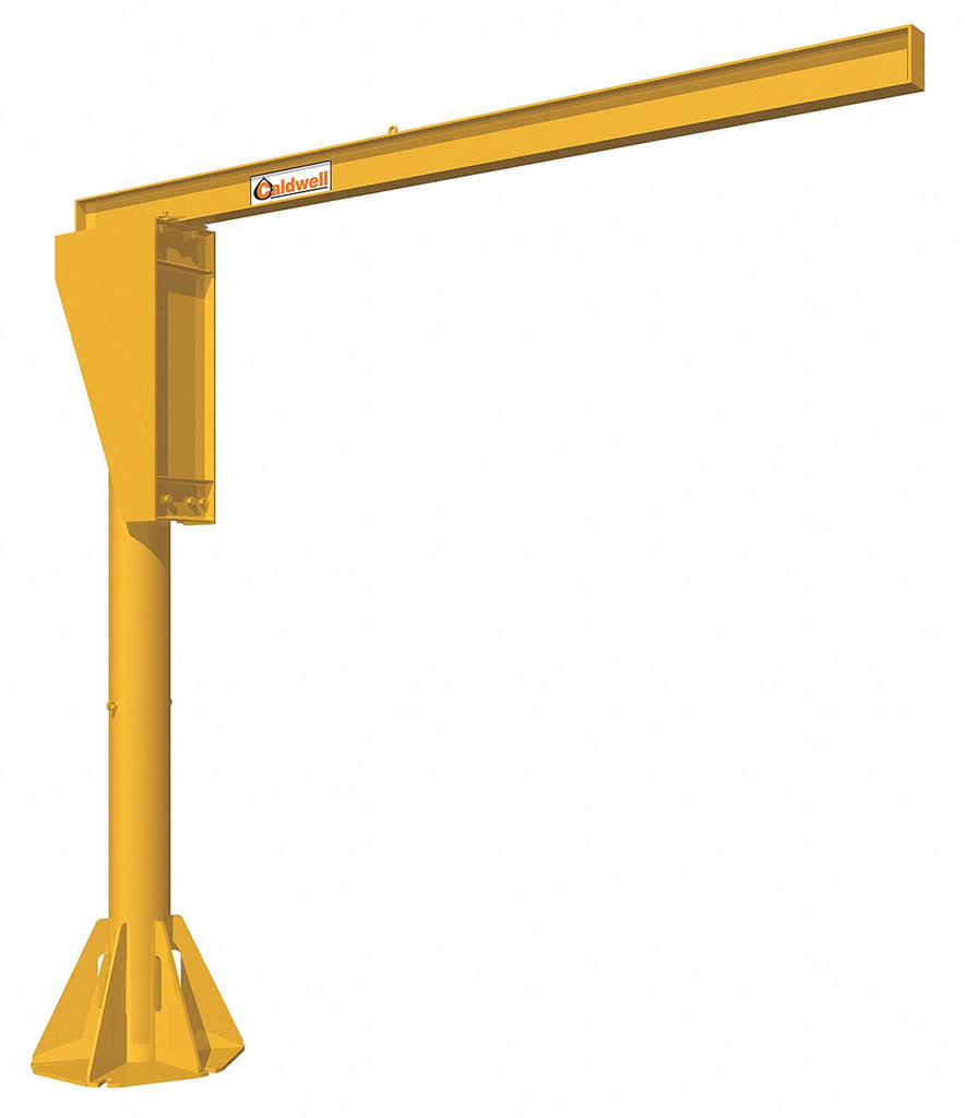 Manual Base Mounted Jib Crane, 6000 lb., Height Under Span:14 ft.
