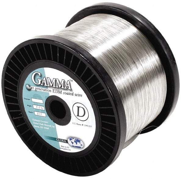 Global EDM - Brass Gamma Coated, Half Hard Grade Electrical Discharge Machining (EDM) Wire - 790 N per sq. mm Tensile Strength, Gamma-D Series - Exact Tool & Supply