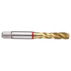 M16x1.5 6H 4-Flute Cobalt Red Ring Semi-Bottoming 40 degree Spiral Flute Tap-TiN - Exact Tool & Supply