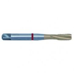 1-12 2B 5-Flute PM Cobalt Red Ring Semi-Bottoming 15 degree Spiral Flute Tap-TiN - Exact Tool & Supply