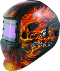 #41266 - Solar Powered Welding Helmet - Flames - Replacement Lens: 4.5x3.5" Part # 41264 - Exact Tool & Supply