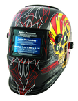 #41283 - Solar Powered Welding Helment; Black with Skull and Pipewrench Graphics - Exact Tool & Supply