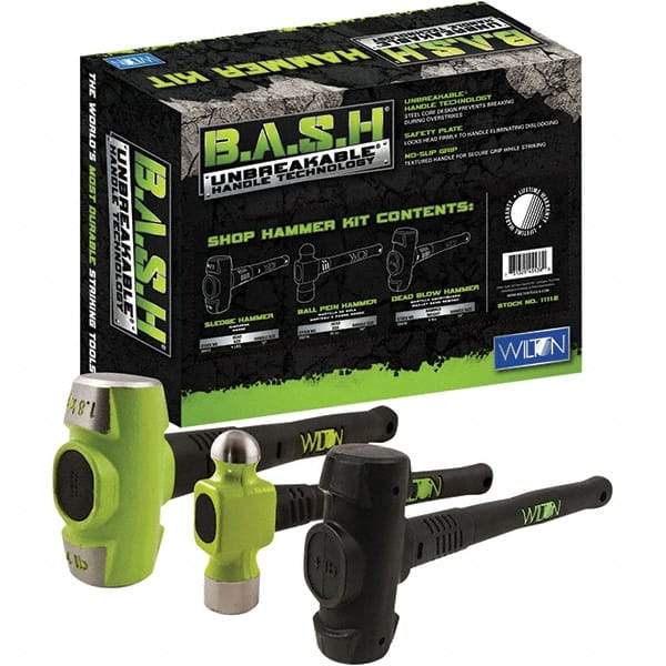 Wilton - Hammer & Mallet Sets Type: Shop Hammer Set Number of Pieces: 3 - Exact Tool & Supply