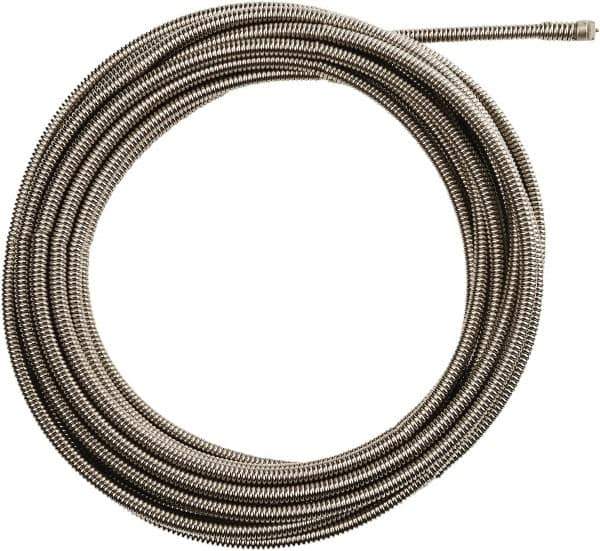 Milwaukee Tool - 3/8" x 25' Drain Cleaning Machine Cable - Inner Core, 1-1/4" to 2-1/2" Pipe, Use with Milwaukee M18 Drain Snakes - Exact Tool & Supply
