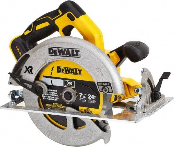 DeWALT - 20 Volt, 7-1/4" Blade, Cordless Circular Saw - 4,000 RPM, Lithium-Ion Batteries Not Included - Exact Tool & Supply