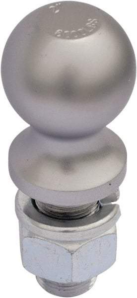 Vestil - 2" Diam, 2" Shank Length, Hitch Ball - 1" Shank Diam, 5,000 Lb Capacity, Chrome - Exact Tool & Supply