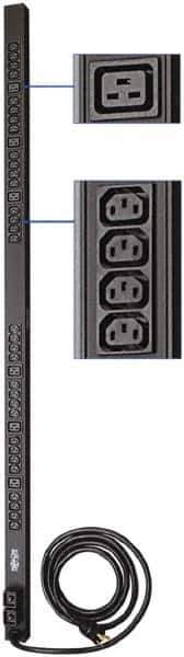 Tripp-Lite - 38 Outlets, 200/240 Volts, 30 Amps, 10' Cord, Power Outlet Strip - Rack Mount, 5-15/20R NEMA Configuration, 19" Strip - Exact Tool & Supply