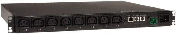 Tripp-Lite - 8 Outlets, 200/240 Volts, 20 Amps, 12' Cord, Power Outlet Strip - Rack Mount, 5-15/20R NEMA Configuration, 19" Strip - Exact Tool & Supply