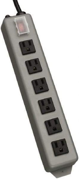 Tripp-Lite - 6 Outlets, 120 VAC15 Amps, 15' Cord, Power Outlet Strip - Keyhole, Tab Mount, 5-15 NEMA Configuration, 13-3/4" Strip - Exact Tool & Supply