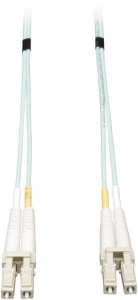 Tripp-Lite - 65' Long, LC/LC Head, Multimode Fiber Optic Cable - Aqua, Use with LAN - Exact Tool & Supply