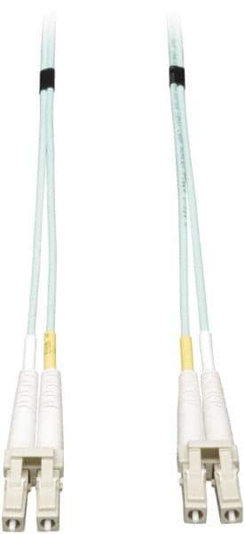 Tripp-Lite - 82' Long, LC/LC Head, Multimode Fiber Optic Cable - Aqua, Use with LAN - Exact Tool & Supply