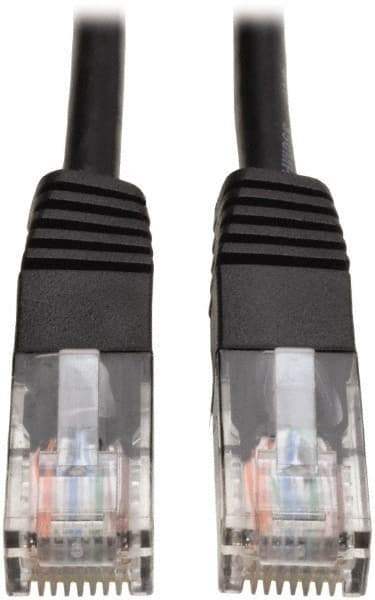 Tripp-Lite - Cat5e, 24 AWG, 8 Wires, 550 MHz, Unshielded Network & Ethernet Cable - Black, PVC, 50' OAL - Exact Tool & Supply