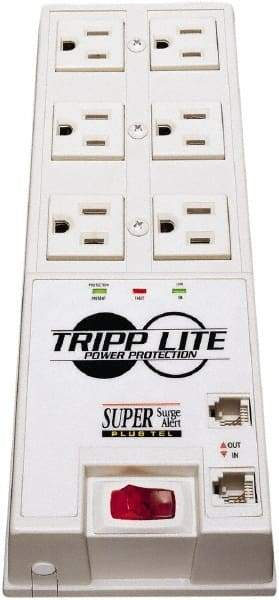 Tripp-Lite - 6 Outlets, 120 VAC15 Amps, 6' Cord, Power Outlet Strip - Floor, Keyhole Mount, 5-15 NEMA Configuration, 9-1/2" Strip - Exact Tool & Supply