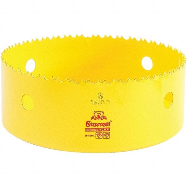 Starrett - 6" Diam, 2" Cutting Depth, Hole Saw - High Speed Steel Saw, Toothed Edge - Exact Tool & Supply