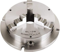 Samchully - 3 Jaw, 305mm Diam, Self Centering Manual Lathe Chuck - Plain Back Mount, Adjustable, 100mm Through Hole Diam, Forged Steel - Exact Tool & Supply