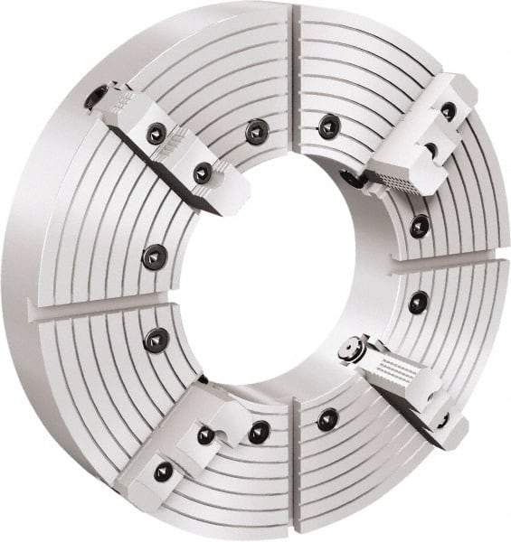 Samchully - 4 Jaw, 710mm Diam, Independent Manual Lathe Chuck - Plain Back Mount, Adjustable, 130mm Through Hole Diam, Cast Iron (Semi-Steel) - Exact Tool & Supply