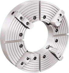 Samchully - 4 Jaw, 600mm Diam, Independent Manual Lathe Chuck - Plain Back Mount, Adjustable, 320mm Through Hole Diam, Cast Iron (Semi-Steel) - Exact Tool & Supply