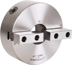 Samchully - 2 Jaw, 273mm Diam, Self Centering Manual Lathe Chuck - Front Mount, Adjustable, 89mm Through Hole Diam, Forged Steel - Exact Tool & Supply