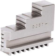 Samchully - 7-1/2" Max Chuck Diam Compatibility, Steel Square Serrated Hard Lathe Top Jaws - 2 Steps, 22mm Wide x 75mm Long x 55.5mm High - Exact Tool & Supply