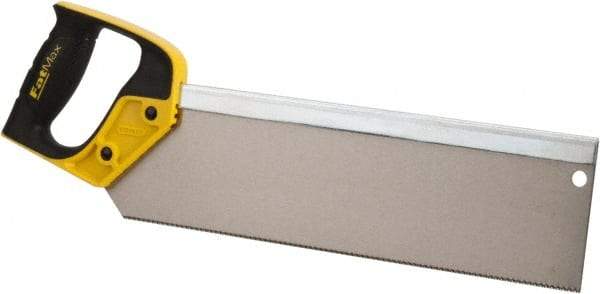 Stanley - 14" Hardened Steel Blade Back Saw - Plastic Handle, Closed Grip, 18" OAL - Exact Tool & Supply