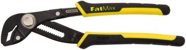 Stanley - 12" OAL, 1-3/4" Jaw Length, 17 Position Groove Joint Tongue & Groove Pliers - Combination (Serrated/Smooth) V-Jaws, Ergonomic Bi-Material Handles - Exact Tool & Supply