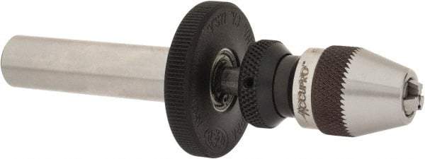 Accupro - 1/2 Inch Shank Diameter Straight Shank Micro Drill Chuck Adapter and Chuck - 1/64 to 1/16 Inch Drill Chuck Capacity - Exact Tool & Supply