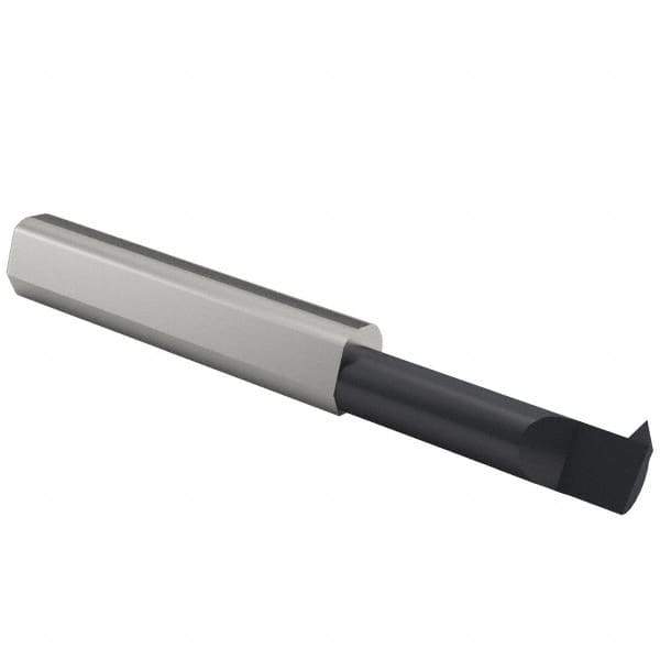 Scientific Cutting Tools - 1" Cutting Depth, 8 to 32 TPI, 0.36" Diam, Internal Thread, Solid Carbide, Single Point Threading Bar - AlTiN+ Finish, 2-1/2" OAL, 3/8" Shank Diam, 0.08" Projection from Edge, 60° Profile Angle - Exact Tool & Supply