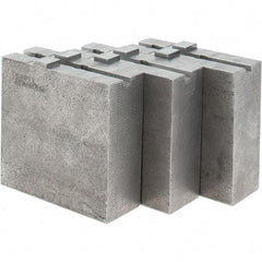 Abbott Workholding Products - 8" & Up Chuck Capacity, Tongue & Groove Attachment, Square Soft Lathe Chuck Jaw - 3 Jaws, Steel, 1-3/4" Btw Mount Hole Ctrs, 4" Long x 1-1/2" Wide x 4" High, 5/16" Groove, 3/8" Fastener - Exact Tool & Supply