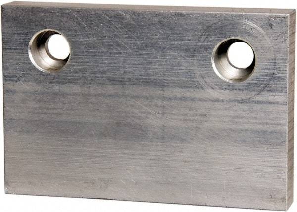 Gibraltar - 6" Wide x 4" High x 3/4" Thick, Flat/No Step Vise Jaw - Soft, Aluminum, Fixed Jaw, Compatible with 6" Vises - Exact Tool & Supply