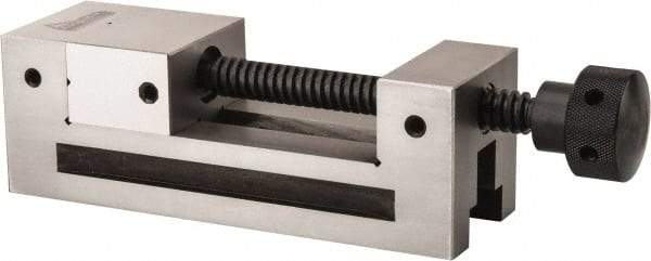 Gibraltar - 2-1/2" Jaw Width, 3" Jaw Opening Capacity, 1-1/4" Jaw Height, Toolmaker's Vise - Flat Jaw, 0.0002" Parallelism, 0.0003" Squareness, 7.4" OAL x 2-1/2" OAH - Exact Tool & Supply