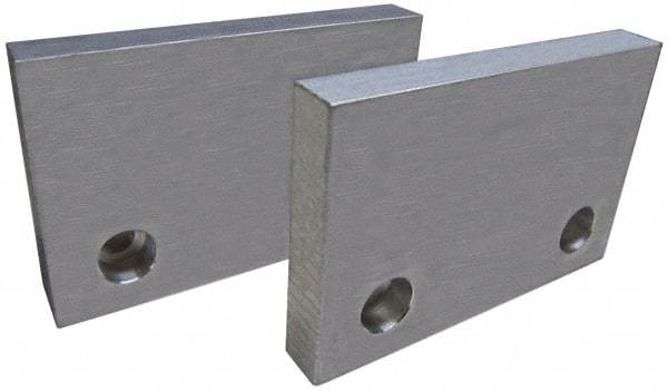 Gibraltar - 6" Wide x 3" High x 3/4" Thick, Flat/No Step Vise Jaw - Soft, Aluminum, Fixed Jaw, Compatible with 6" Vises - Exact Tool & Supply