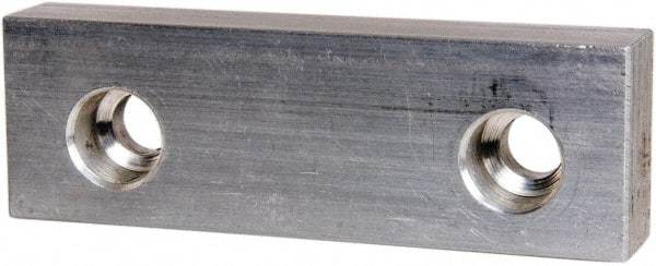 Gibraltar - 4" Wide x 1-1/4" High x 5/8" Thick, Flat/No Step Vise Jaw - Soft, Aluminum, Fixed Jaw, Compatible with 4" Vises - Exact Tool & Supply