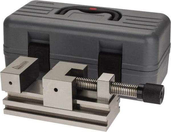 Gibraltar - 2-3/4" Jaw Width, 4" Jaw Opening Capacity, 1-3/16" Jaw Height, Toolmaker's Vise - Flat Jaw, 0.003" Parallelism, 0.005" Squareness, 254mm OAL x 2-7/16" OAH - Exact Tool & Supply