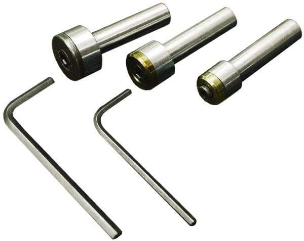 Interstate - 3/4 Inch Shank Diameter, 5/8 and 1-1/4 Inch Cutter Hole Diameter, Straight Shank Slitting and Slotting Saw Arbor - 3.66, 3.94, 4.25 Inch Long, 3/4 Inch Shank Diameter, 1, 1-1/2, 1-3/4 Inch Head Diameter - Exact Tool & Supply